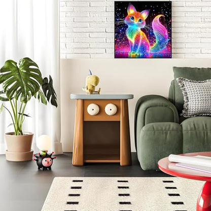 Shouruihua Diamond Painting Kits for Adults, Fox Diamond Art Kits | Cute Animal, Gem Art, Diamond Dotz Kits, Diamond Dots, Full Round Drill Diamond Painting Kits for Adults, 11.8x11.8 in - color: Fox