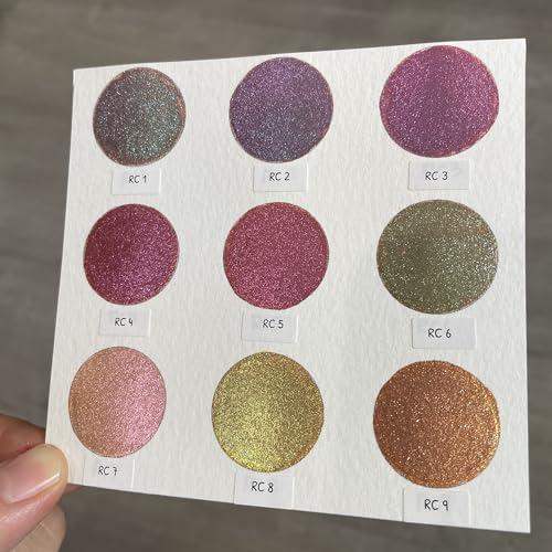 IUILE Handmade Watercolor Paints - RC Dot Card (9 colors). Color Shift, Metallic, Shiny, Shimmer - color: RC Dot