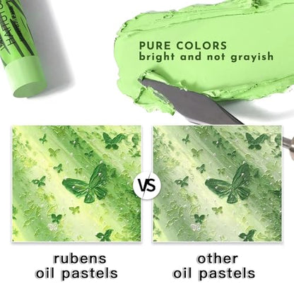 rubens 48 Macaron Colors Soft Oil Pastels, Creamy & Easy Blending - color: 48 Macaron Colors
