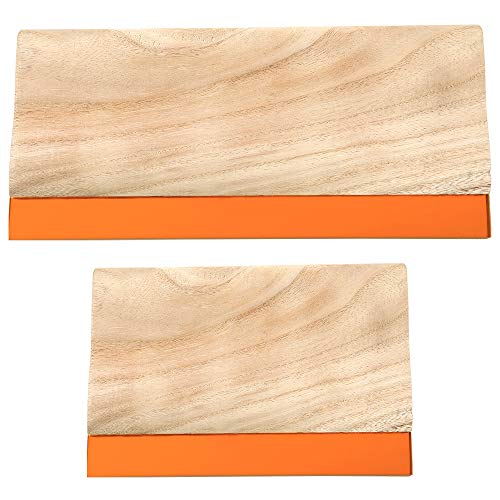 Caydo 2 Sizes Wooden Screen Printing Squeegee, 75 Durometer Ink Scraper | 9.4 and 5.9 inches, 75 durometer, for screen printing, DIY craft, ink scraper, wooden handle, durable and easy to use