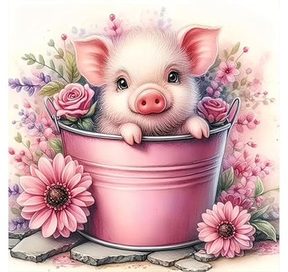 Paint by Numbers for Adults Pig - Cute Pig Paint by Number on Canvas - color: MT22785