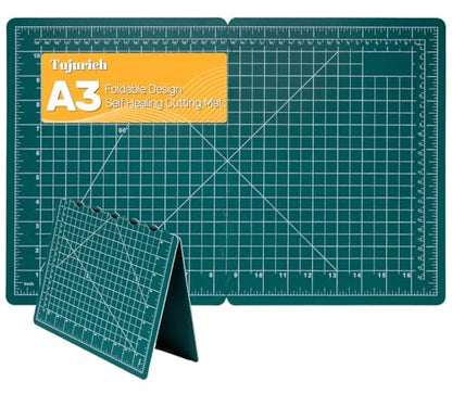 Foldable Self-Healing Cutting Mat, 17" x 11", Double-Sided Rotary Cutting Mat for Sewing, Quilting, Scrapbooking, Fabric Craft & Hobby Use, Craft Cutting Board(A3)