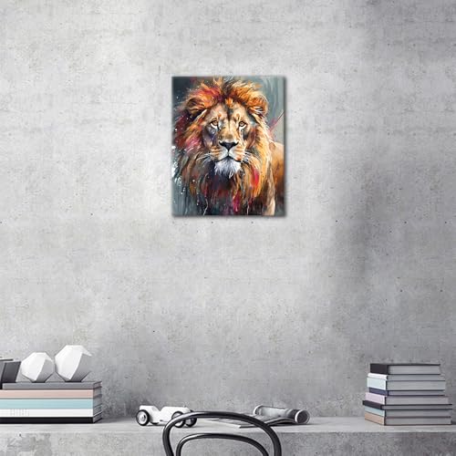 TUMOVO Paint by Numbers Kit for Adults - Lion DIY Adult Paint by Number Kits Animal Acrylic Canvas Painting for Adults Beginners Art Crafts, 16x20 Inch(Framed) - color: Lion(Framed)