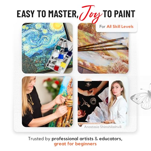 ZenART Professional Oil Paint Set - Artist Grade Old Masters Colors- 8x50ml | Impressionist Palette - Non-Toxic Large Tubes, Buttery Consistency, Rich Pigment,Lightfast Oil Paints for Artists & Beginners - color: Impressionist Palette (Masters Inspired)