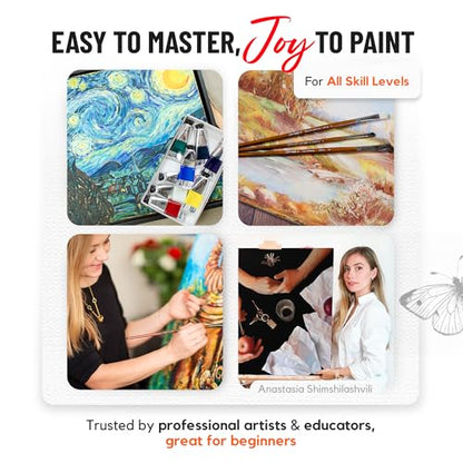 ZenART Professional Oil Paint Set - Artist Grade Old Masters Colors- 8x50ml | Impressionist Palette - Non-Toxic Large Tubes, Buttery Consistency, Rich Pigment,Lightfast Oil Paints for Artists & Beginners - color: Impressionist Palette (Masters Inspired)