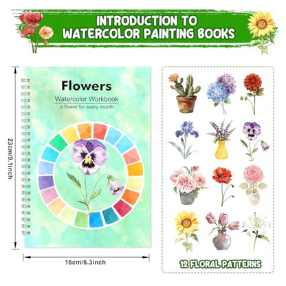 Watercolor Workbook, 24 Colors Solid Paint Set