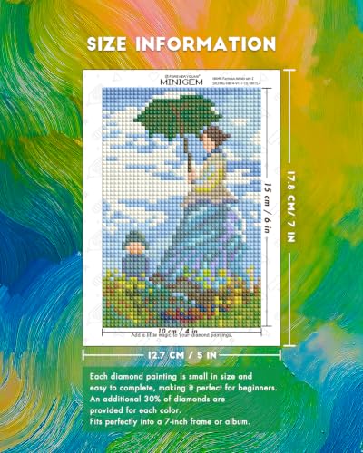 forever young Masterpiece Series Small Diamond Art Kits, 5x7 Inch Canvas | 12 PCS DIY square diamond painting kits for beginners and adults, perfect for collecting, display ＆ relaxing stress relief. - color: Masterpiece Series