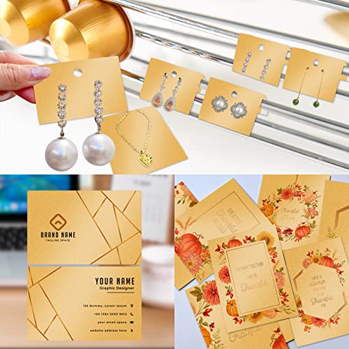 24 Sheets Gold Shimmer Cardstock 8.5 x 11 Metallic Paper | Goefun 80lb Card Stock Pearlescent Paper for Invitations, Birthday, Anniversaries, Card Making - color: gold