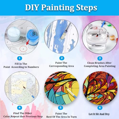 Artunion Framed Paint by Numbers Kit for Adults Beginners & Kids Ages 8-12,Tree of Life Paint by Number with Frame,Acrylic Paint by Numbers Kit on Canvas 10 * 10 Inch Without Easel - color: ZXT-190-F