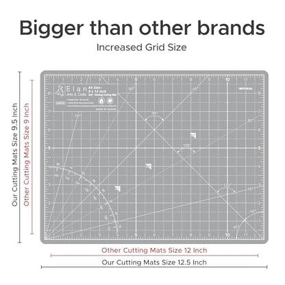 Elan Cutting Mat A4 Gray, Self Healing Cutting Mat 9x12 Inch, 5-Ply Craft Board Gray, Hobby Board for Crafts 9x12 Inch - style: 12 x 9"