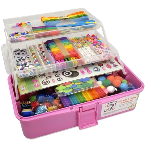 Olly Kids Art Kit, Arts & Crafts Supplies Set for Kids Ages 4-8 - color: Pink