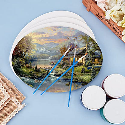 NBEADS 10 Pcs Canvas Panels, Wood and Linen Painting Canvas Oval Blank Oil Paint Board for Painting Craft Drawing, White, 18x24x0.3cm - size: L.W: 9.4"×7"/Thi: 0.1"-Oval