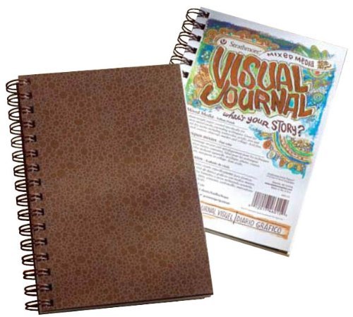 Strathmore Wire Bound Visual Journal, 90 lb. Mixed Media Paper, 5.5 X 8 inches, 34 Sheets (460-15) - size: 5.5x8.5, style: Mixed Media