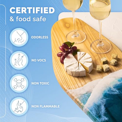 CRAFT RESIN 1 Gallon Crystal Clear Epoxy Resin Kit with Pumps - Food Safe & UV Resistant for DIY Art, Wood, Jewelry Making, Coasters, Mold Casting Resin Epoxy - Low Viscosity for Beginners & Pros | Low Viscosity, Self Leveling Casting Resin Epoxy for DIY