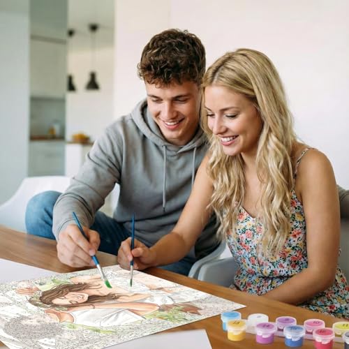 Takuno Custom Paint By Numbers Kit for Adults Beginners Personalized Portrait Change Photo Style Oil Painting Art Kits Valentines Gift for Him Her Wall Decor Friends Family Lover, Picture Book - color: Picture Book