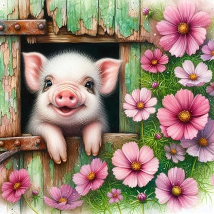 WUSARPLY Pig Diamond Painting Kits for Adults Beginner - color: YA016