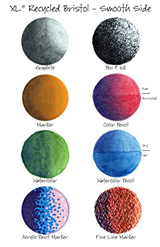 Canson XL Series Recycled Bristol Pad, Foldover, 11x14 inches, 25 Sheets - Artist Paper for Students, Marker, Pen, Ink, Pencil - size: 11x14, style: Bristol, Recycled