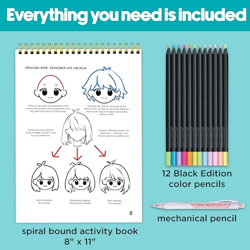 Faber-Castell Anime Drawing Kit, Chibi Edition with Step-by-Step Book - style: Chibi Edition
