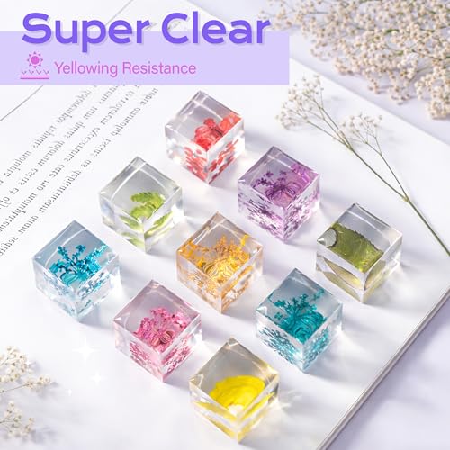 HeyClear 1000g UV Resin Kit Clear Bulk UV Epoxy Fast Curing for DIY Crafts | Crystal Clear, Hard, Low Odor Large Premixed UV Resin Glue kit for Beginners Jewelry Making, Casting Coating and Resina Art - size: 1000g