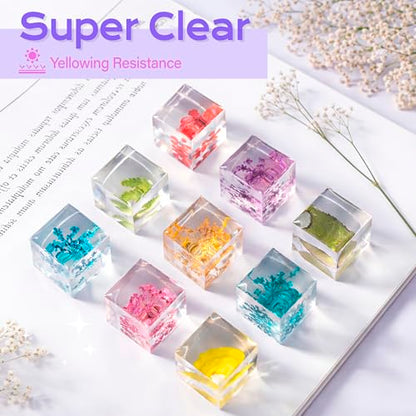 HeyClear 1000g UV Resin Kit Clear Bulk UV Epoxy Fast Curing for DIY Crafts | Crystal Clear, Hard, Low Odor Large Premixed UV Resin Glue kit for Beginners Jewelry Making, Casting Coating and Resina Art - size: 1000g