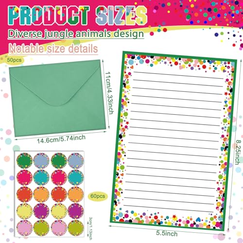 TaoBary 160 Pcs Polka Dot Stationery Paper and Envelopes Set, 5.5 x 8.25'' - size: 5.5 x 8.25 Inch, style: Dot