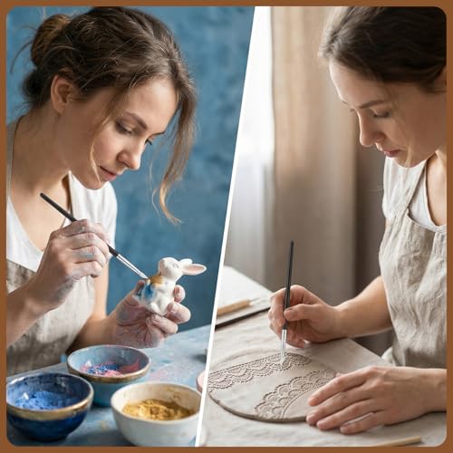 15 Pcs Silicone Paint Brushes for Crafts, 5 Shapes Head, Rubber Paint Pens Silicone Clay Tools Dotting Tools for Painting Pottery Nail Art Gouache Acrylic 0.11/0.20/0.31 inch