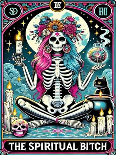 Xylogist Skull Diamond Art Kits for Adults 12x16Inch | Tarot Card Diamond Painting for Beginners, 5D Full Drill Diamond Dots Gem Craft Art Home Wall Decor - color: 1 Pack Skull-1, size: 11.8 x 15.7 in