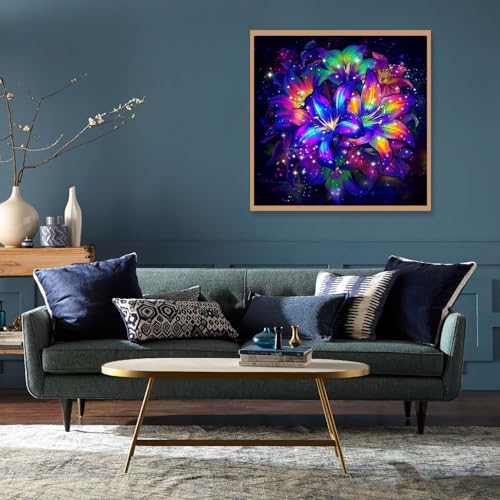 KTHOFCY 5D DIY Floral Flower Diamond Painting Kits for Adults,Flowers Bloom Wealth Full Drill Embroidery Cross Stitch Crystal Rhinestone Paintings Arts Wall Decor Painting Dots Kits 11.8X11.8 inch