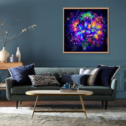 KTHOFCY 5D DIY Floral Flower Diamond Painting Kits for Adults,Flowers Bloom Wealth Full Drill Embroidery Cross Stitch Crystal Rhinestone Paintings Arts Wall Decor Painting Dots Kits 11.8X11.8 inch