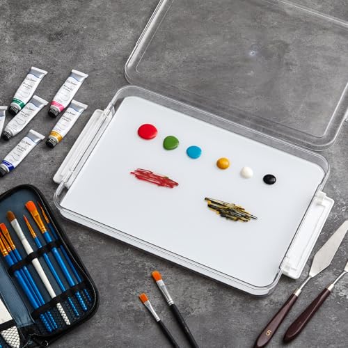 Nuanchu 1 Pcs 9 x 12 Inch Glass Palette for Oil Painting, White - color: White, size: 9x12 Inch
