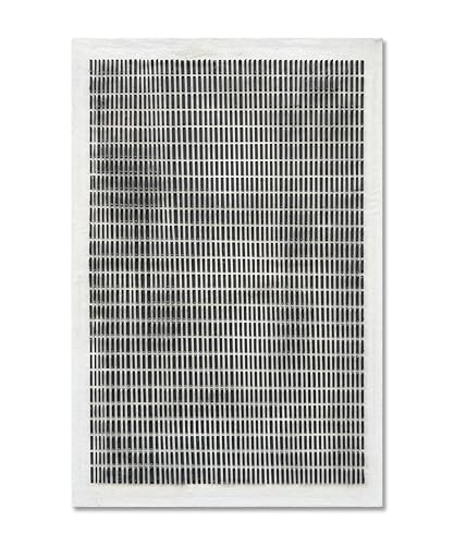 NANKAI Art Hand-painted 45x30 inches white and black thick texture abstract art oil painting Contemporary minimalist art home office corridor wall decoration painting - color: NKHB264