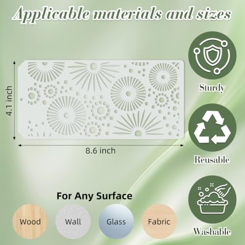 Geometric Texture Stencils for Crafts Reusable 16Pcs Stencils(8.6X4.1 inch) - color: Texture 21