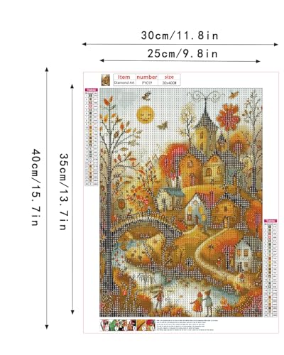 Fall Landscape Diamond Art Kits for Adults, Autumn Diamond Art 12X16 Inch - color: Landscape 10