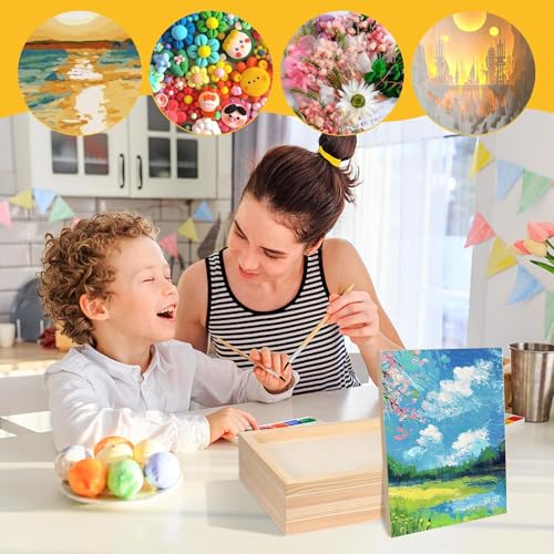 FSWCCK 5 Pack 9 x 12 inch Wood Panel Boards, Unfinished Wood Canvas Panels for Crafts, Painting Canvas, DIY Art Projects, Pouring, Arts Use with Oils, Acrylics - size: 9"X 12" 5 Pack
