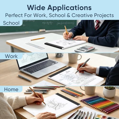 2 Pack Graph Paper 8.5 X 11, 4x4 Quad Grid Paper, 50 Sheets/Pad | Graph Paper Notebook, 4x4 Grid Ruled Paper with Blue Lines, , Drafting Paper, Quad Ruled Paper for Math, Notes & Design - color: White-Squared- 2 Pack(50 Sheets)