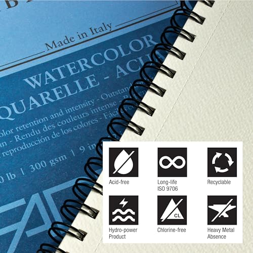Fabriano 1264 Watercolor Pad, Bright White - size: 8 x 8
