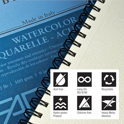 Fabriano 1264 Watercolor Pad, Bright White - size: 8 x 8