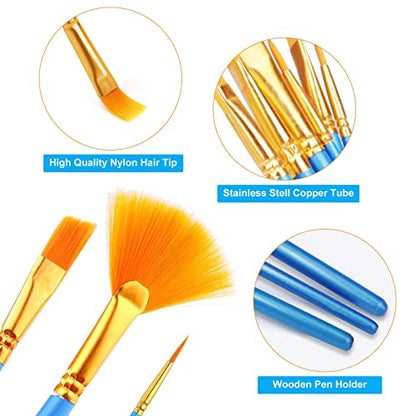 AROIC Acrylic Paint Brush Set, 100Packs / 1200 pcs Paint Brushes Bulk | Acrylic Painting, Nylon Hair Brushes for All Purpose Oil Watercolor Painting Artist Professional Kits - size: 1200pcs