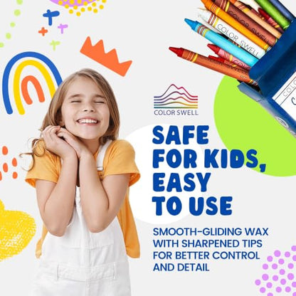 Color Swell Bulk Crayons, 6 Packs, 24 Colors Per Pack (144 Total) - size: 6 Pack | 144 Crayons