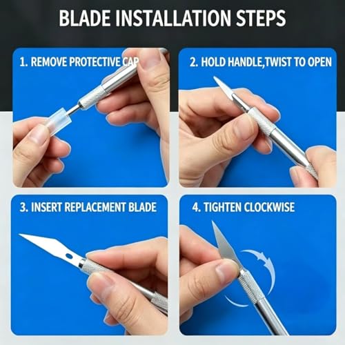 200 Pack Thickened #11 SK5 Hobby Knife Blades, Precision Replacement Blades for Craft, Model & Phone Film Trimming