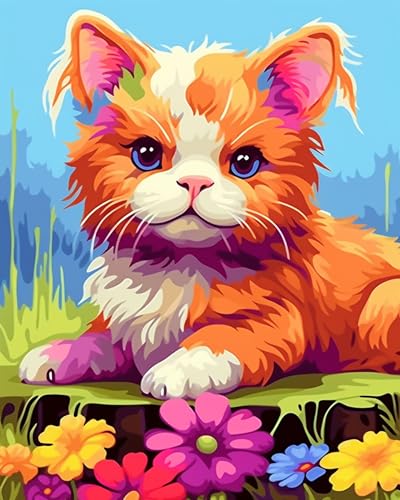 Maomaomi Paint by Numbers DIY Acrylic Painting Kit for Kids & Adults Beginner – 16" Wx20 L Mimi Cat Pattern - color: Mimi Cat