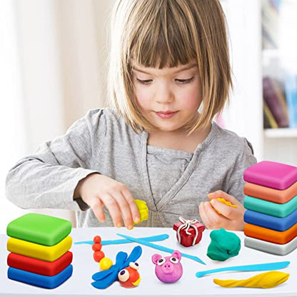 Air Dry Clay, 36 Colors Modeling Magic Clay for Kids | Includes Tools, Soft & Ultra Light, Ages 3-8+ Years, Boys & Girls - color: 36 Colors