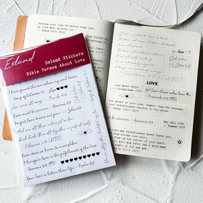 Bible Verses Planner Stickers – 4 Sheets of Love Quotes, Retro Typewriter & Hand Lettering Styles, Inspirational Christian Stickers for Journaling, Scrapbooking, Bible Study, and Crafts - style: Bible verses about love
