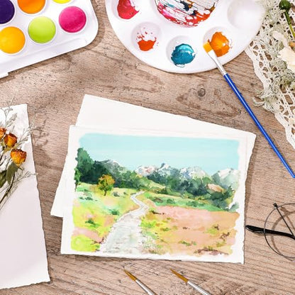 Prudiut Cotton Watercolor Paper 50 Sheets 5 x 7 in, 300 GSM - size: 5 x 7inch