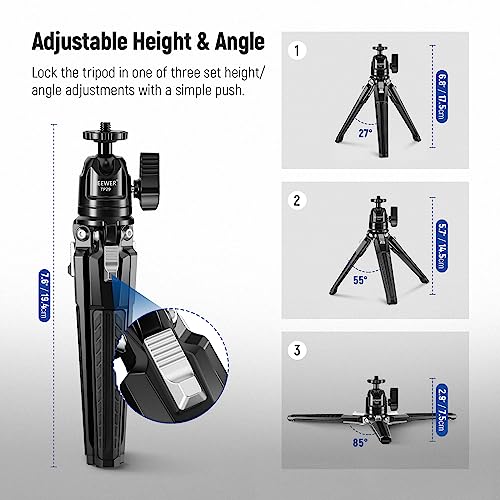 NEEWER Mini Desk Tripod, Metal Table Top Small Portable Travel Selfie Stick Stand with 360° Ball Head & 1/4" Screw for Camera Mobile Phone Holder Action Cam, Cleaning Cloth, Max Load 6.6 lbs, TP29 - style: TP29 w/Cleaning Cloth