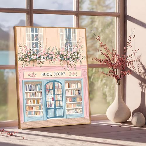 Square Diamond Art Kits for Adults Cute Diamond Painting Kit for Beginner | Pink Book Shop 5D DIY Square Diamond Dots Full Drill Crafts for Gem Art Dot Art for Adults Home WallDecor 12x16 inch - color: DP03063, size: Square diamond painting