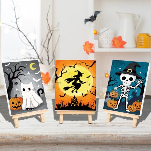 Louise Maelys 12 Pack Halloween Pre Drawn Canvas to Paint for Kids - color: Halloween