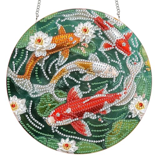 Bimkole Koi Hanging Diamond Pearl Art Kits for Adults Pendant C33 - color: Hanging-Koi