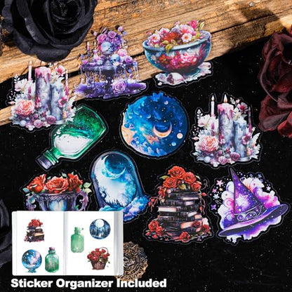 180Pcs Magic Stickers - Scrapbook Stickers Kit for Journaling, Ephemera Packs for Junk Journals, with Organizer - color: Magic Miracle Box