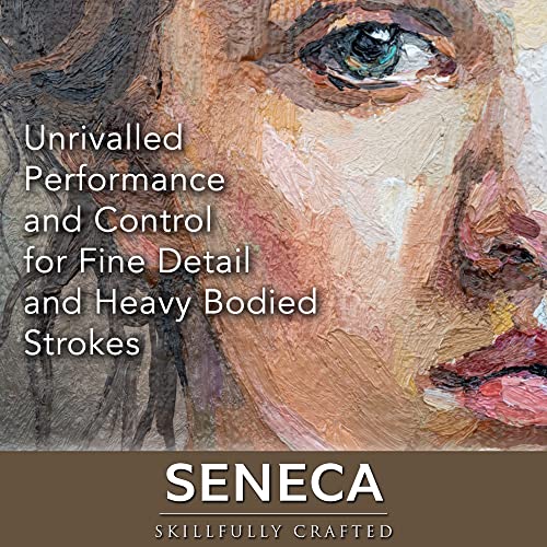 Seneca Artist Brush, Short Filbert 4 (1700SB-4) by Willow Wolfe, Professional Synthetic Bristle Paint Brush for Acrylic, Oil and Water Mixable Oil, S